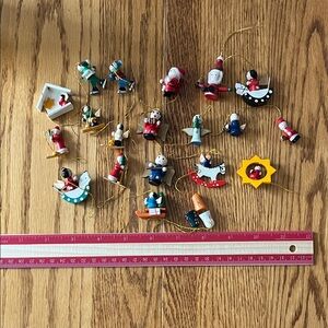 Hand-Painted Mini Holiday Ornaments Set - Multi-Color